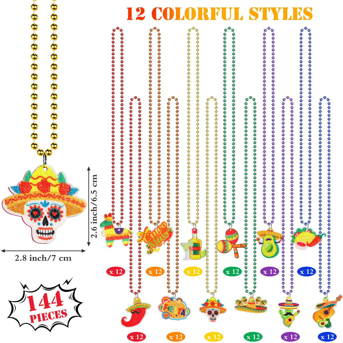 Fovths Cinco de Mayo necklaces featuring 12 designs for versatile celebrations