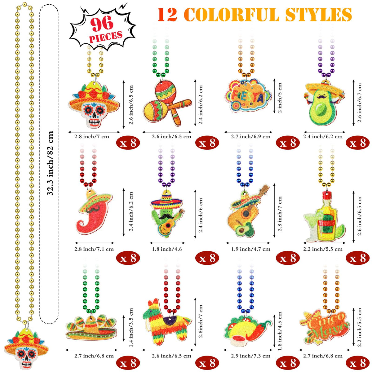 Fovths Cinco de Mayo necklace pinatas design adds vibrant party flair