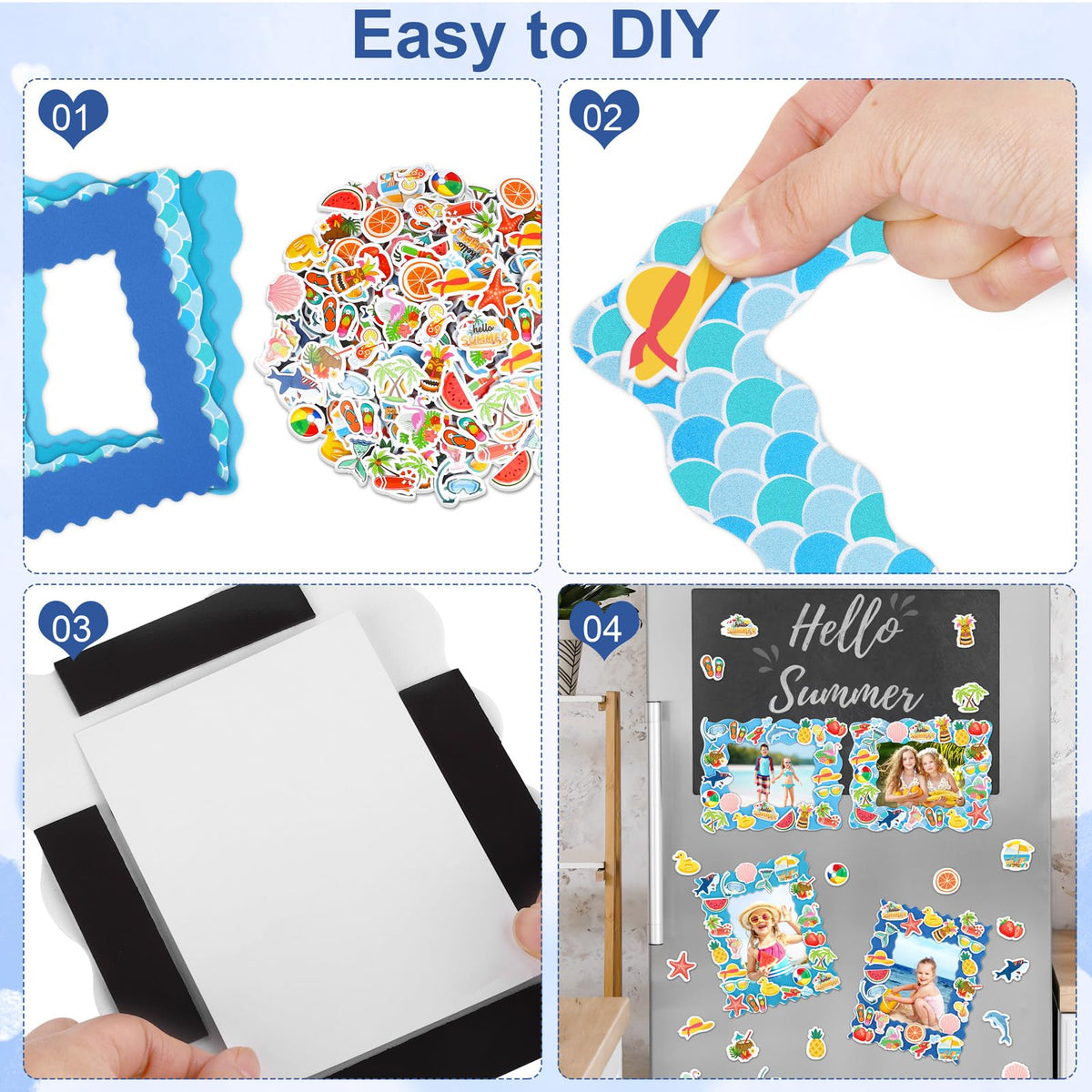 Frames sized to fit 4x6 photos for easy display