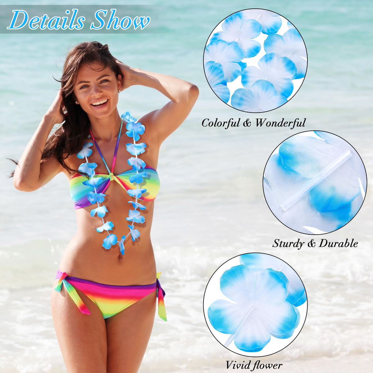 Fovths Hawaiian leis vacuum pack keeps colors ready for bulk events.