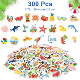 Fovths 300-piece summer sticker assortment for frame embellishments