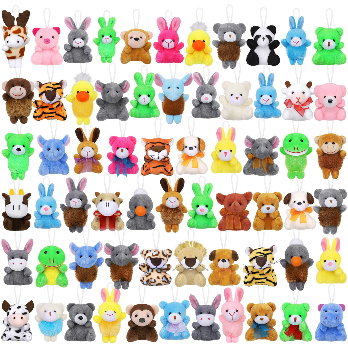 Fovths mini plush animals in varied styles for party decor and kids' collections