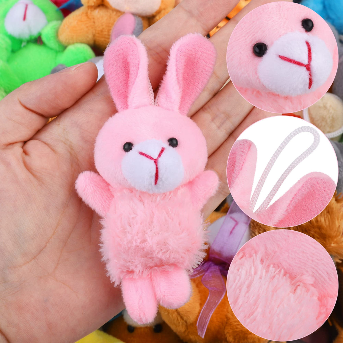 Fovths mini plush animals in bright hues for playful displays