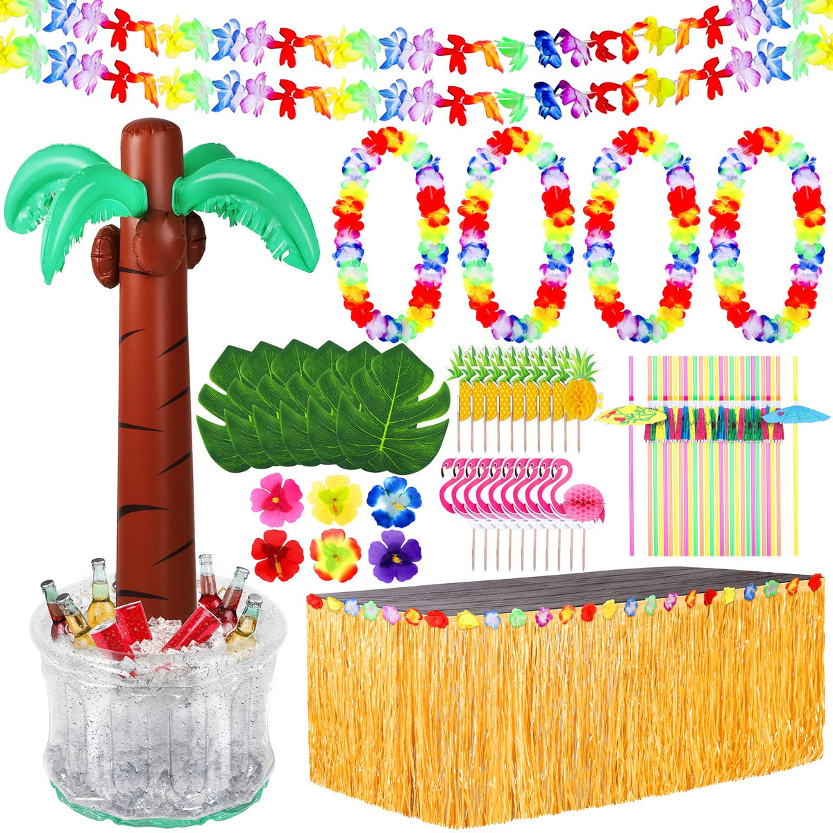Fovths palm tree cooler stands at 60 inches, creating a striking tropical backdrop for outdoor parties.