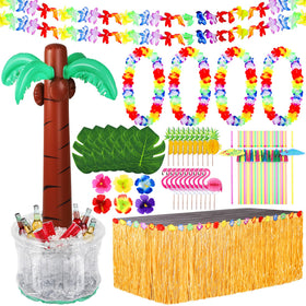 Fovths palm tree cooler stands at 60 inches, creating a striking tropical backdrop for outdoor parties.