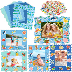 Fovths mermaid theme foam frames kit with vibrant blues for sunny memories