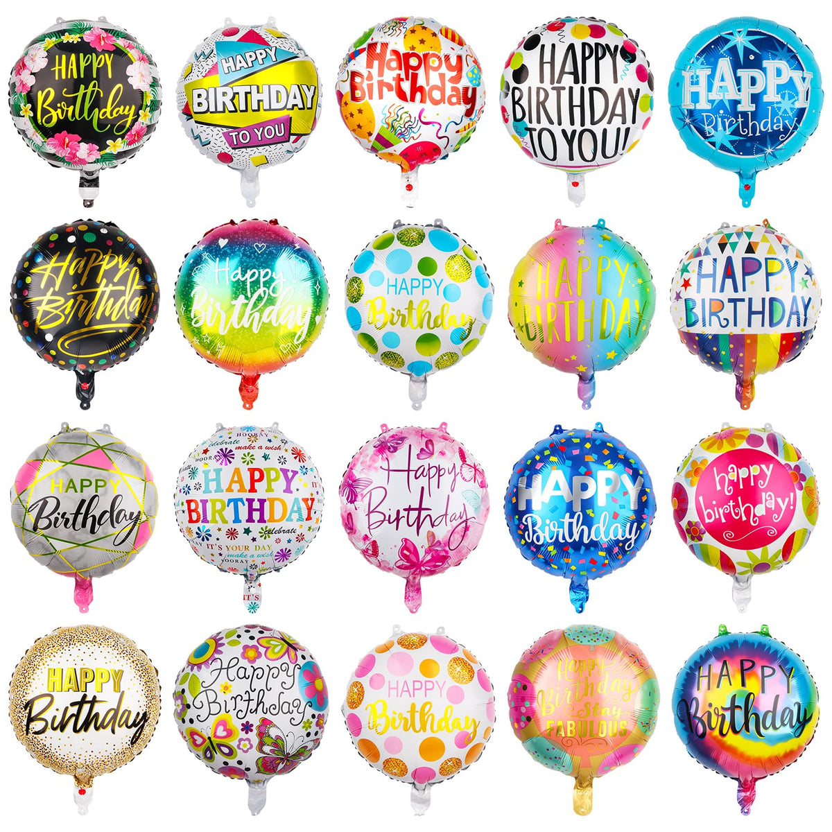 Fowecelt happy birthday foil balloon 18-inch set adds vibrant party décor.
