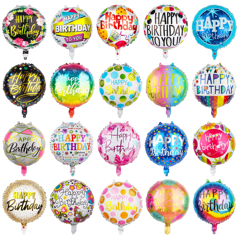 Fowecelt happy birthday foil balloon 18-inch set adds vibrant party décor.
