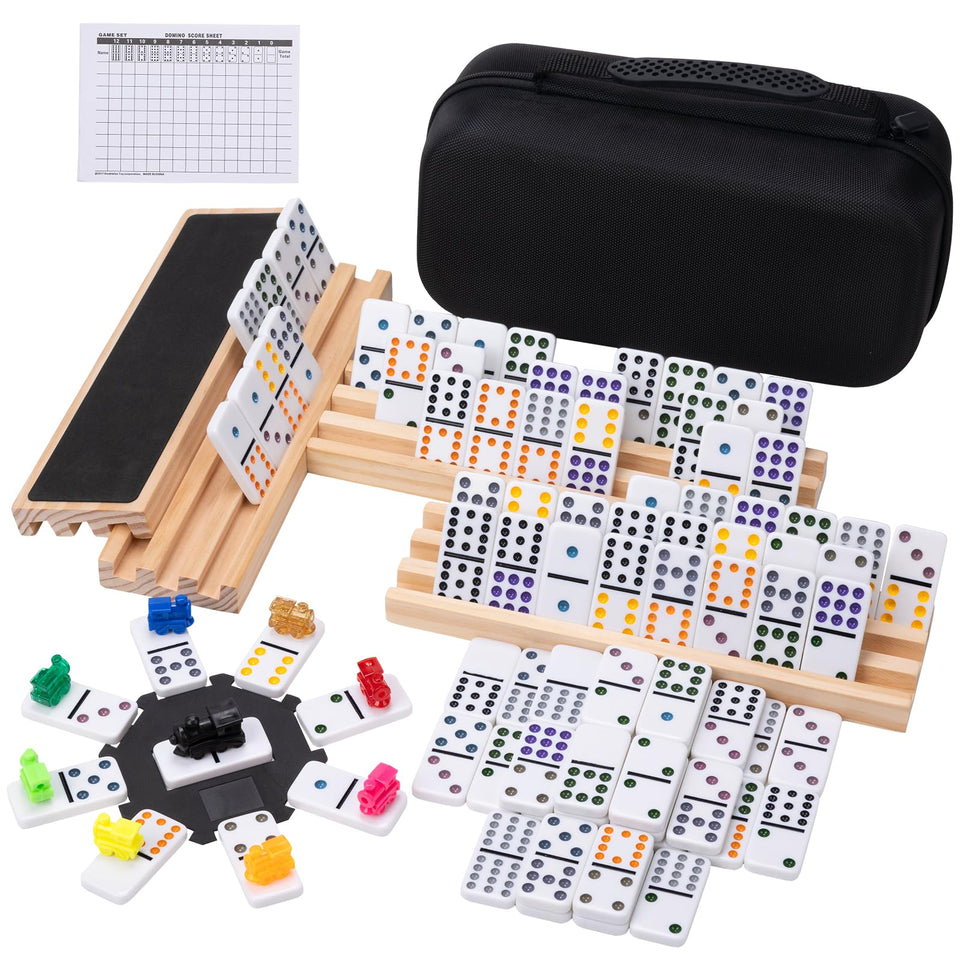Fowreny Mexican Train domino tiles with large readable dots for easy play