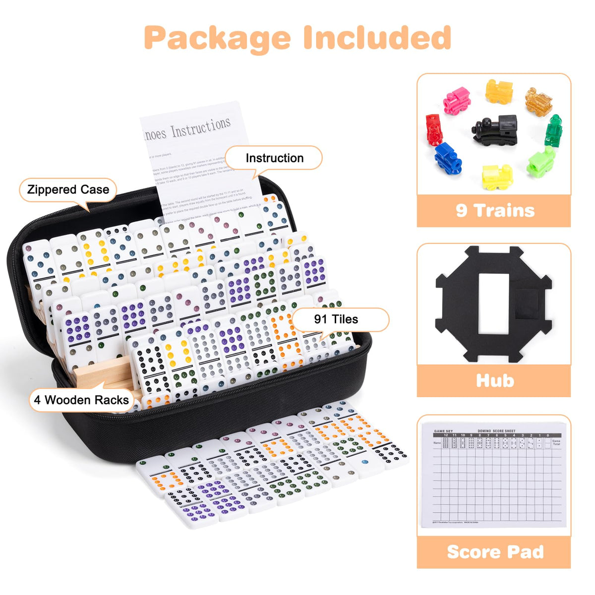 Fowreny compact travel case for on-the-go domino games