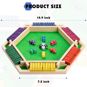 Fowreny Shut The Box pieces in hand for easy setup.