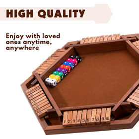 Fowreny Shut The Box setup for two players on a table.