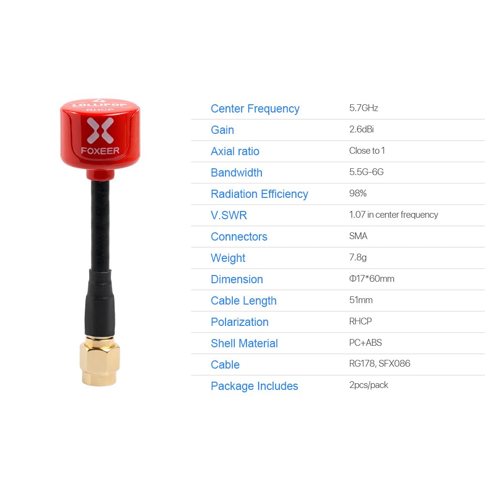 Foxeer Lollipop 4 red shell increases visibility in busy flight environments