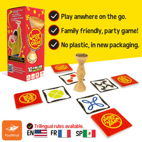 FoxMind Jungle Speed Eco Edition cards in motion, challenging focus and speed.
