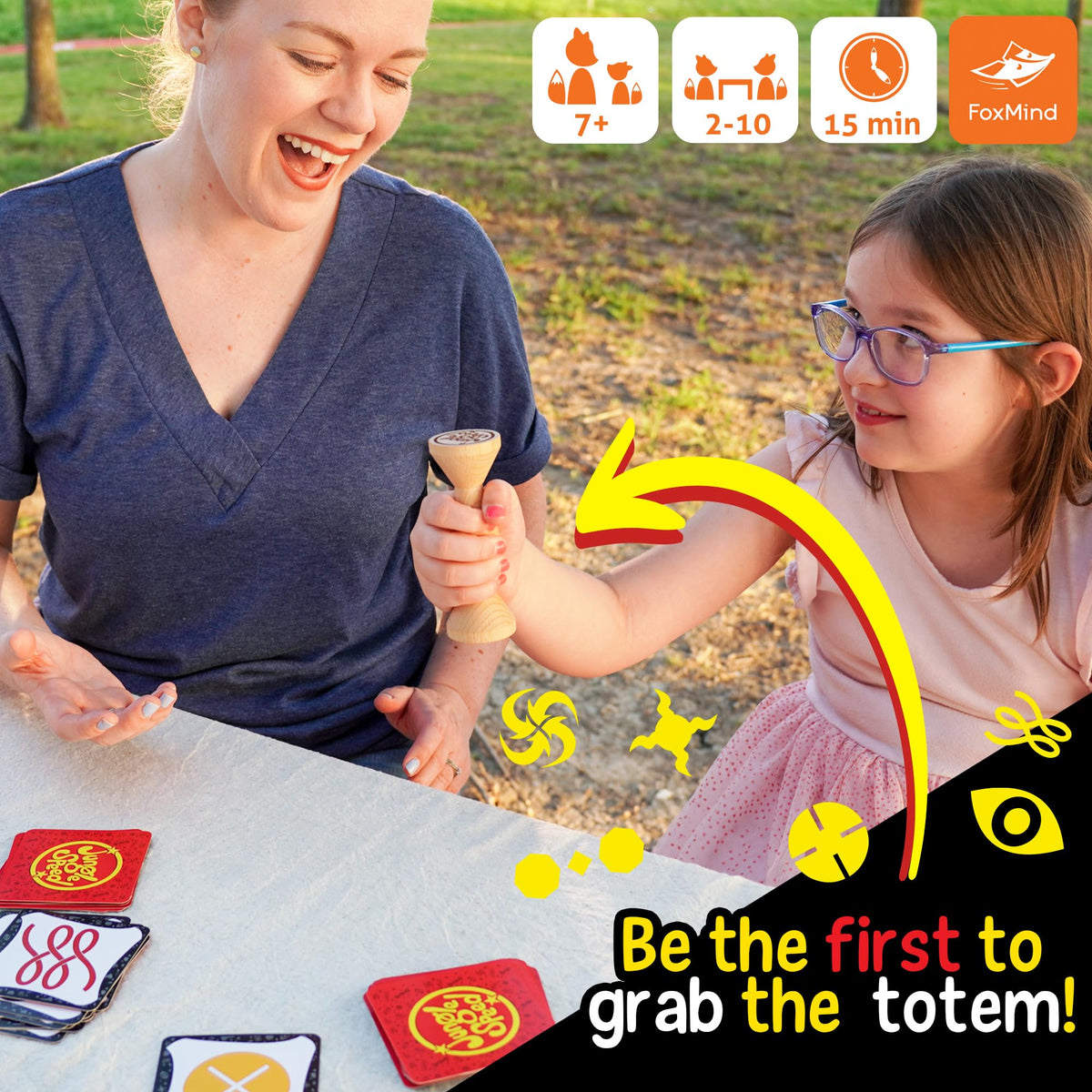 Identical cards heighten tension for FoxMind Jungle Speed Eco Edition.