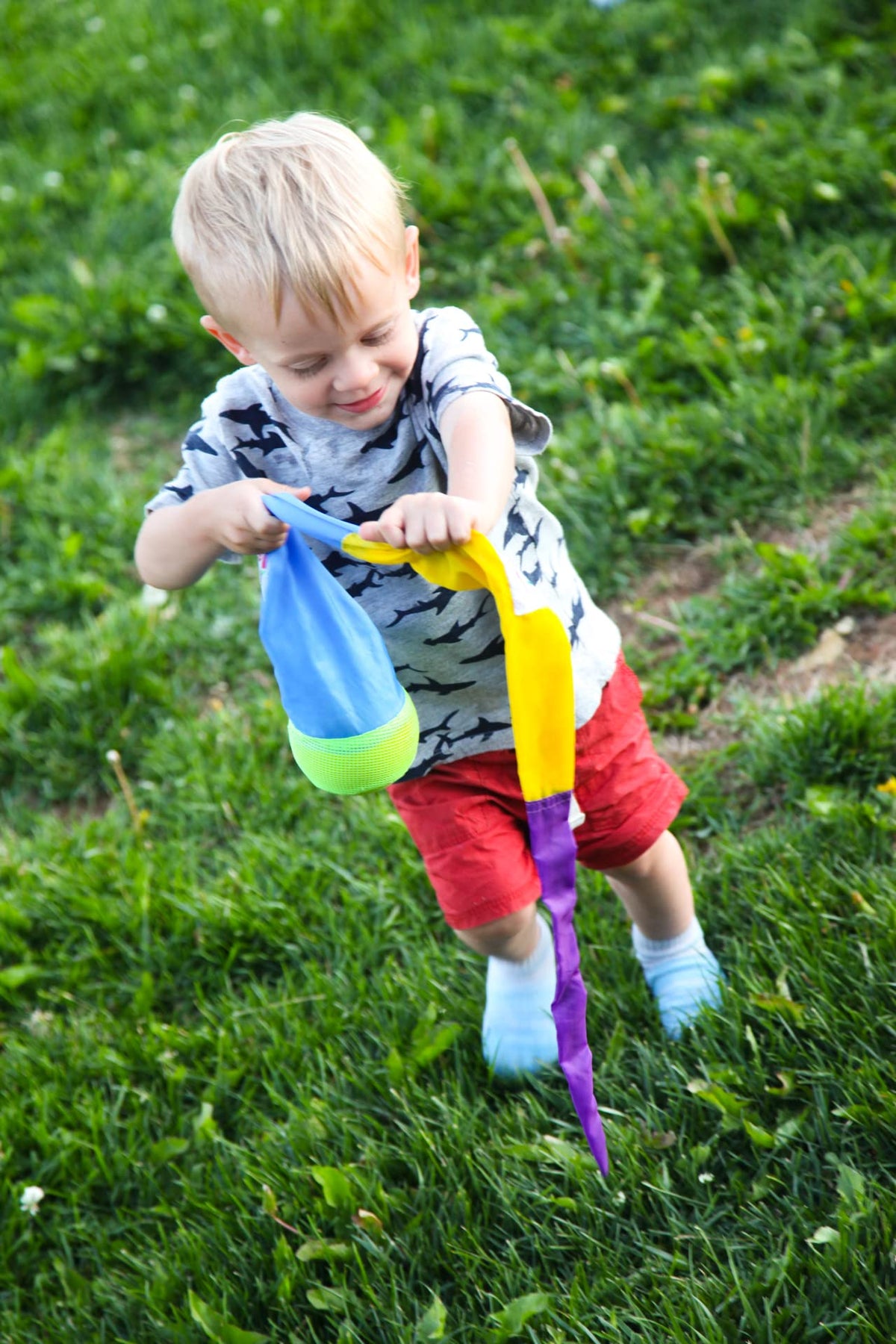 Foxtail Softie in a park scene demonstrating safe impact during play
