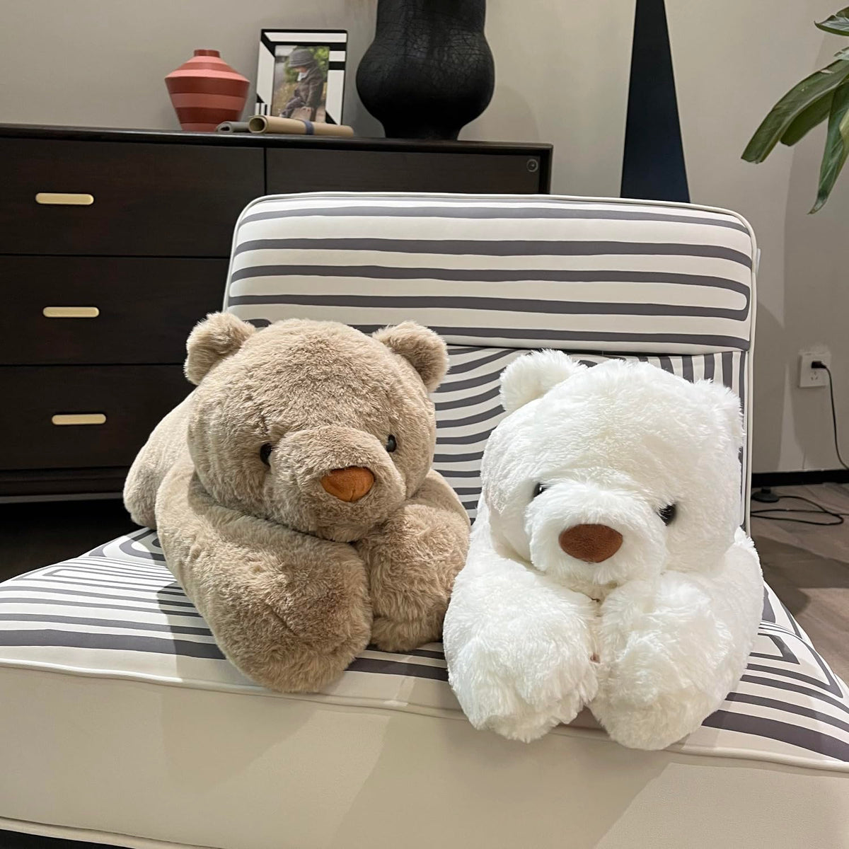 FoxVilla cozy room decor with polar bear weighted plush for a warm space