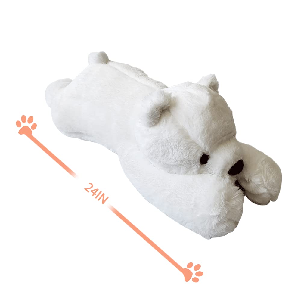 Closeup of FoxVilla polar bear weighted plush showing ultra soft fabric
