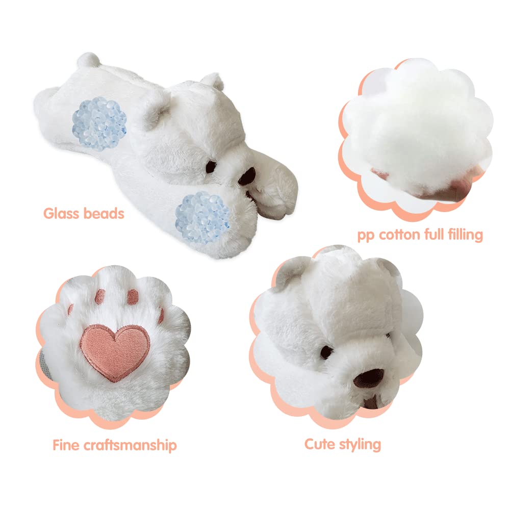 FoxVilla large polar bear weighted plush toy acting as a cozy hug pillow