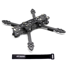 FPVDrone 225mm frame close-up of carbon fiber plate with precise CNC finish.