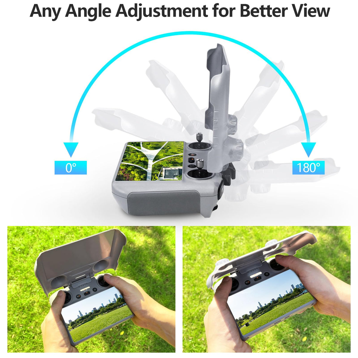 Adjustable FPVtosky sunshade angle on RC2 remote for 0-180 degrees