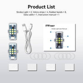 Two-pack FPVtosky strobe lights ready for quick use.