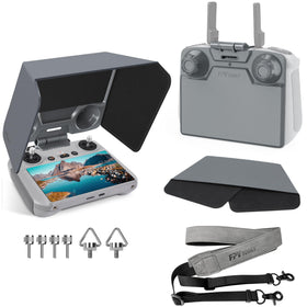 FPVtosky RC 2 sun hood shade on DJI RC 2 controller for glare reduction.