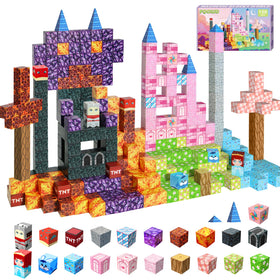 FQOIUD magnetic blocks dual-theme castle and forest for imaginative play