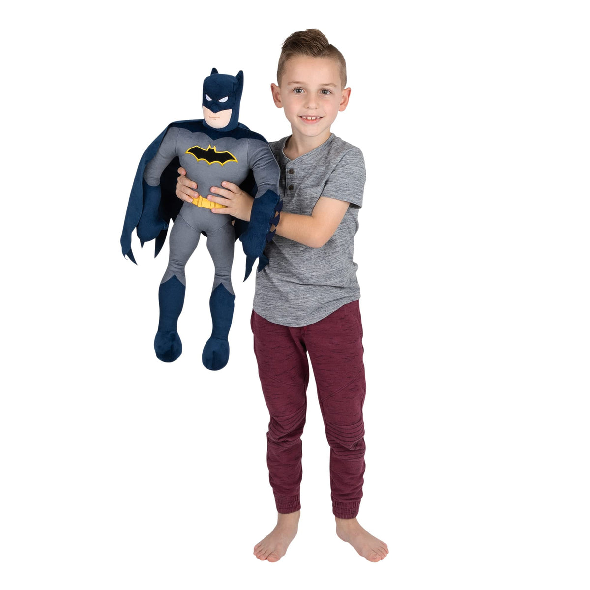 Franco Batman cuddle pillow front view offers soft comfort for bedtime adventures.