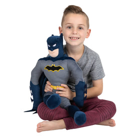 Franco Batman cuddle pillow side view highlights huggable plush for playtime.