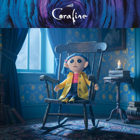 Franco Coraline plush with blue hair for comforting movie hugs