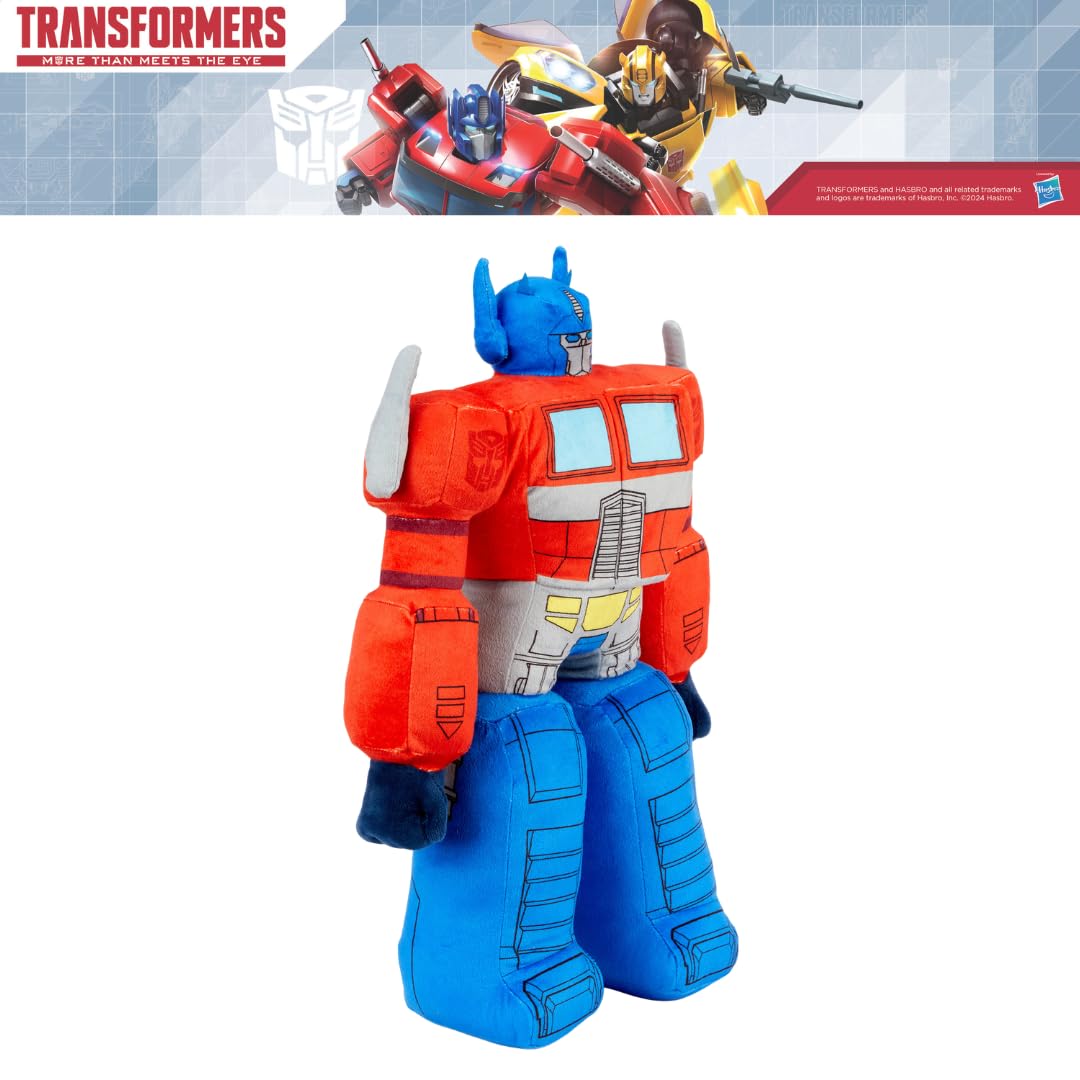 Franco Transformer Optimus Prime cuddle pillow side view shows hug-friendly size.