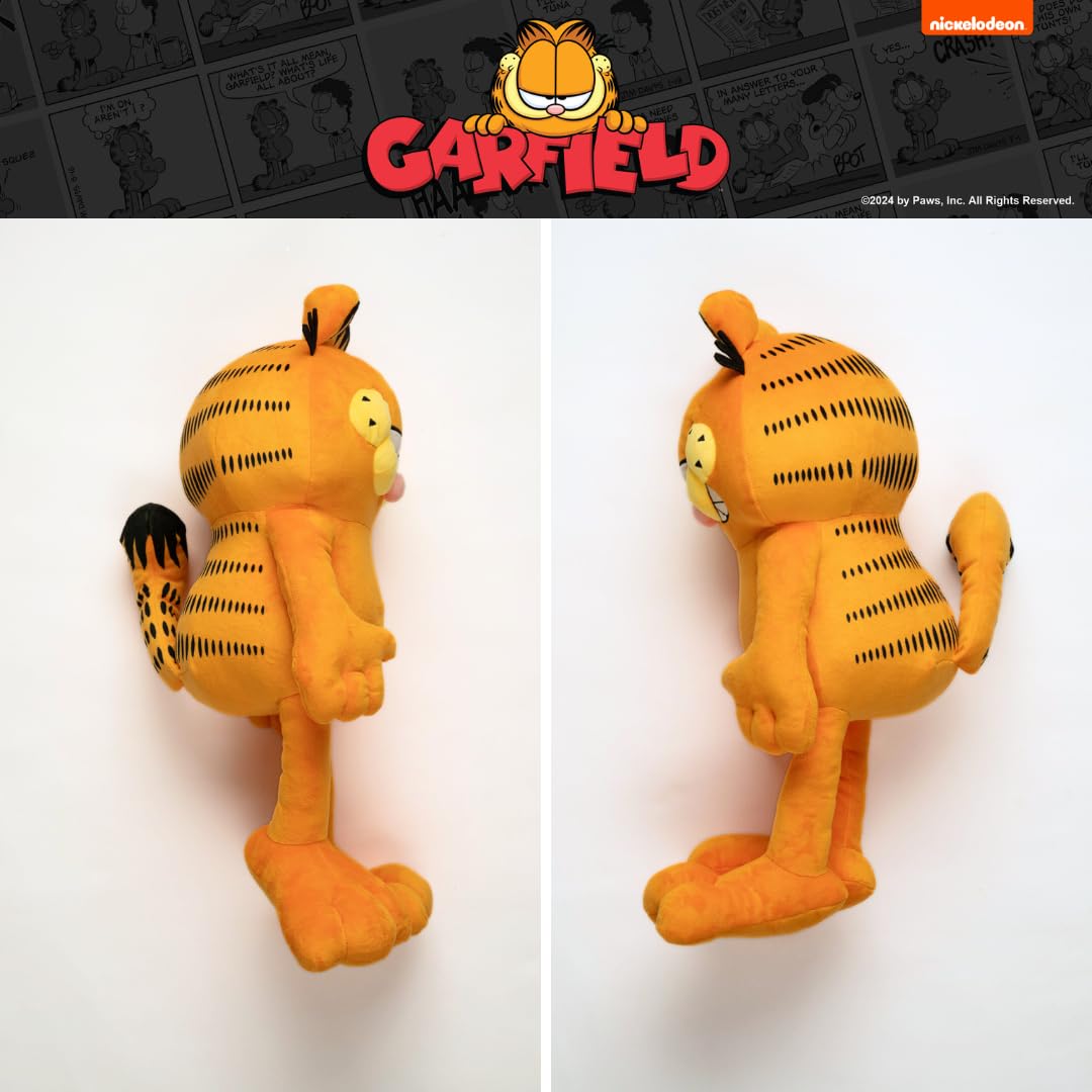 Franco Garfield cuddle pillow on sofa creating warm movie night ambiance