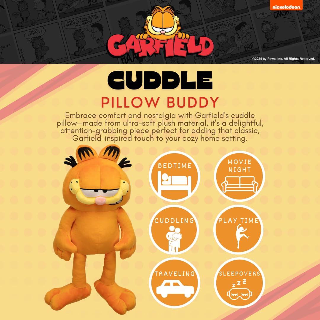 Garfield cuddle pillow plush texture close-up showing soft velvety feel