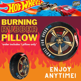 Franco Hot Wheels cuddle pillow highlights iconic design for race-themed bedrooms.