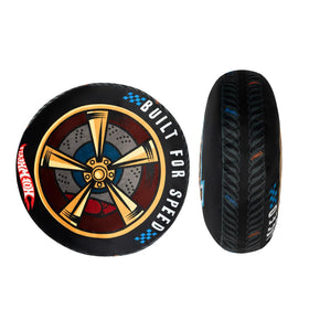 Franco Hot Wheels racing tire plush pillow offers soft comfort for bedtime and play.