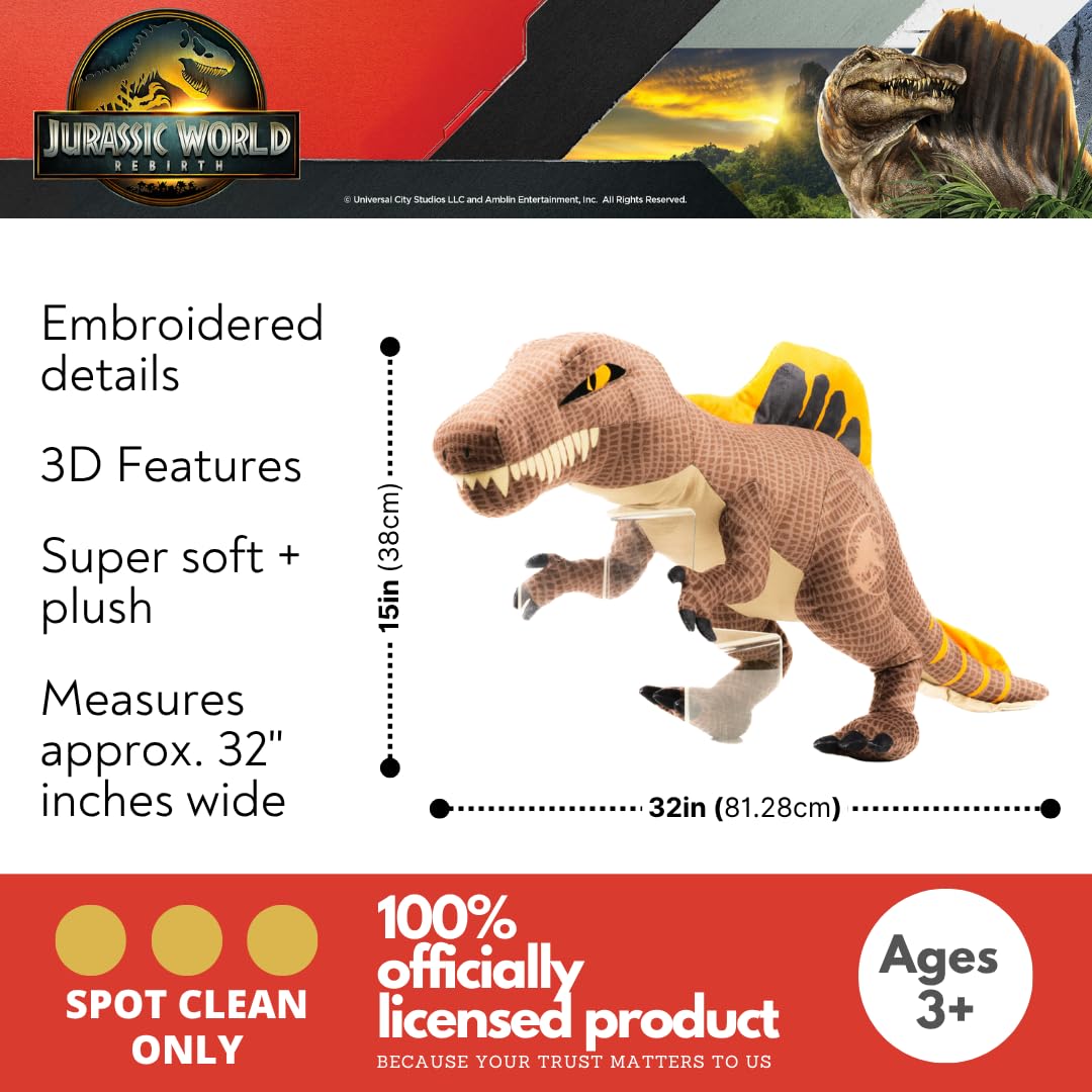 Franco Spinosaurus cuddle pillow side view enhances lounging during movie time with soft texture.