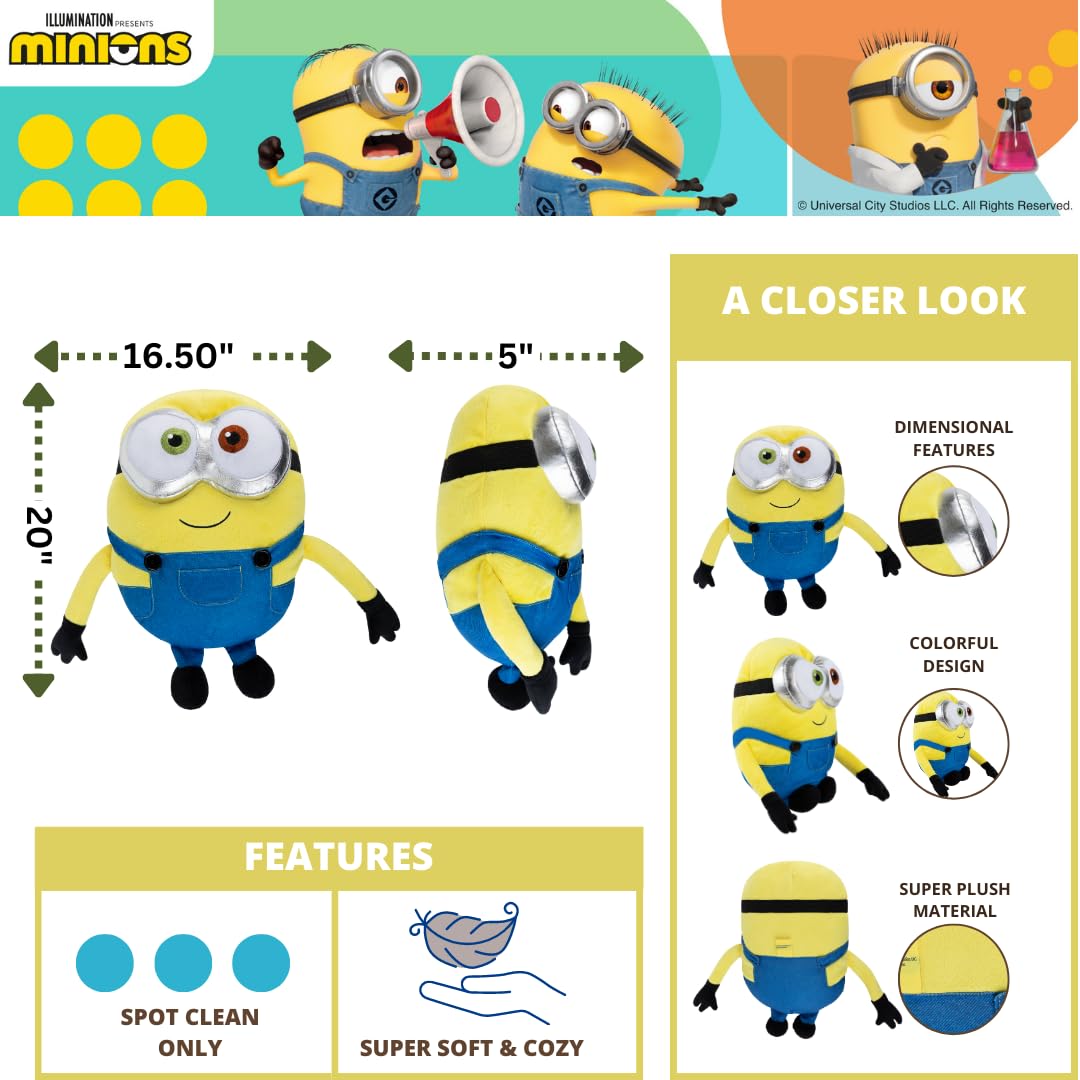 Franco Minions Bob pillow denim overalls texture, durable and kid-friendly.
