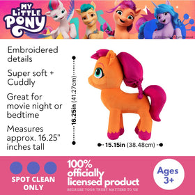 Franco My Little Pony Sunny pillow side view highlighting plush cushioning for bedtime