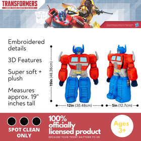 Franco Optimus Prime embroidered details highlight authentic Transformers styling.