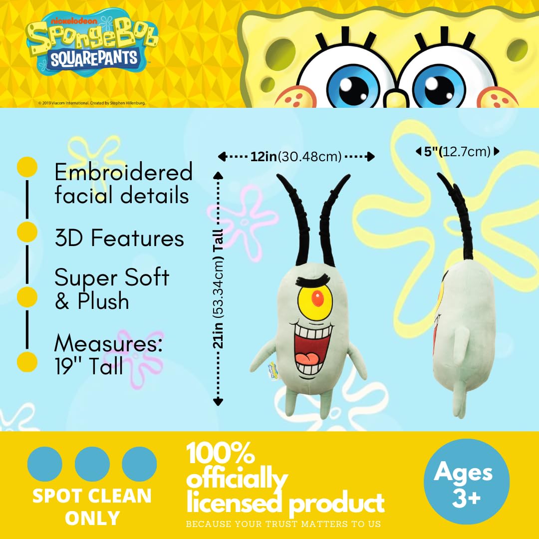 Franco Plankton plush eye close-up highlights the single eye.