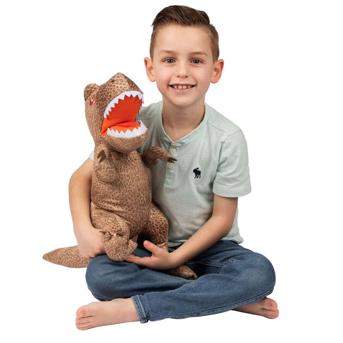 Franco Rexy cuddle pillow full view for cozy bedtime hugs and Jurassic World fun.
