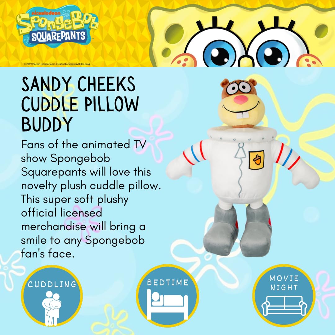 Franco Sandy Cheeks space suit detail on a cuddly pillow for fans