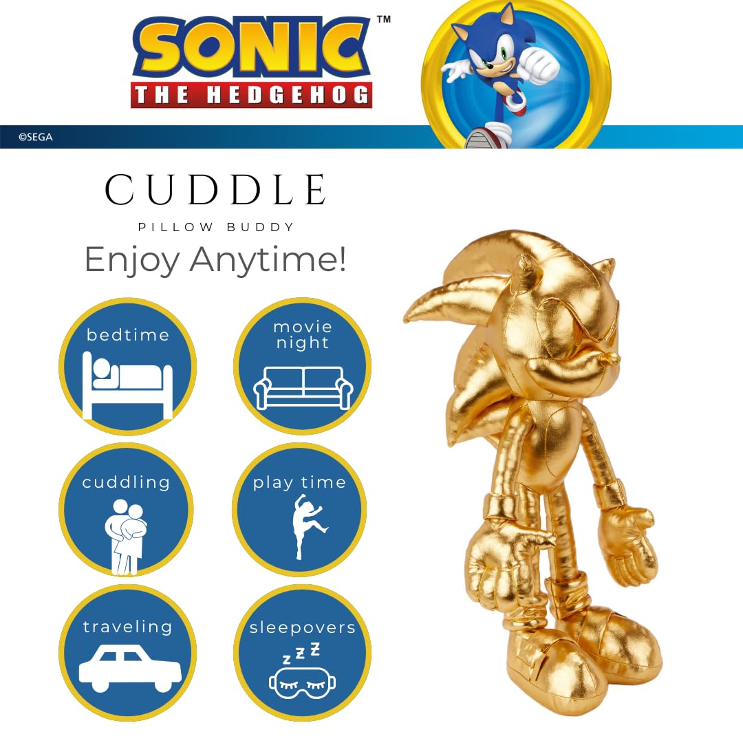 Franco Sonic 24K Gold plush buddy profile view emphasizes cuddly silhouette for playtime.