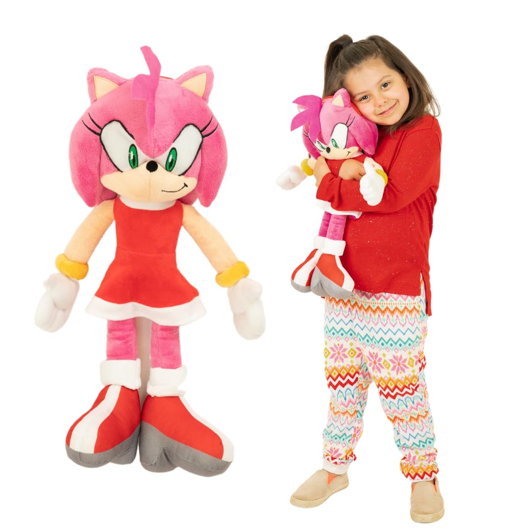 Franco Sonic Amy Rose cuddle pillow front view for cozy play and bedtime comfort.
