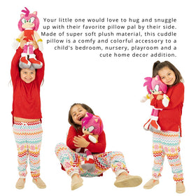 Franco Amy Rose cuddle pillow side view, soft plush ideal for hugs.