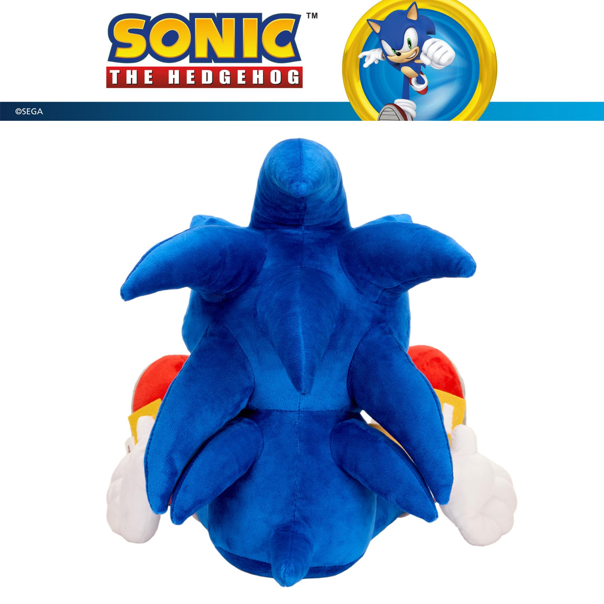 Franco Sonic Hedgehog weighted cuddle pillow in bedroom setup adds cozy decor for fans
