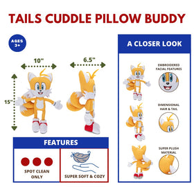 Franco Sonic The Hedgehog Tails character pillow close-up on design features.