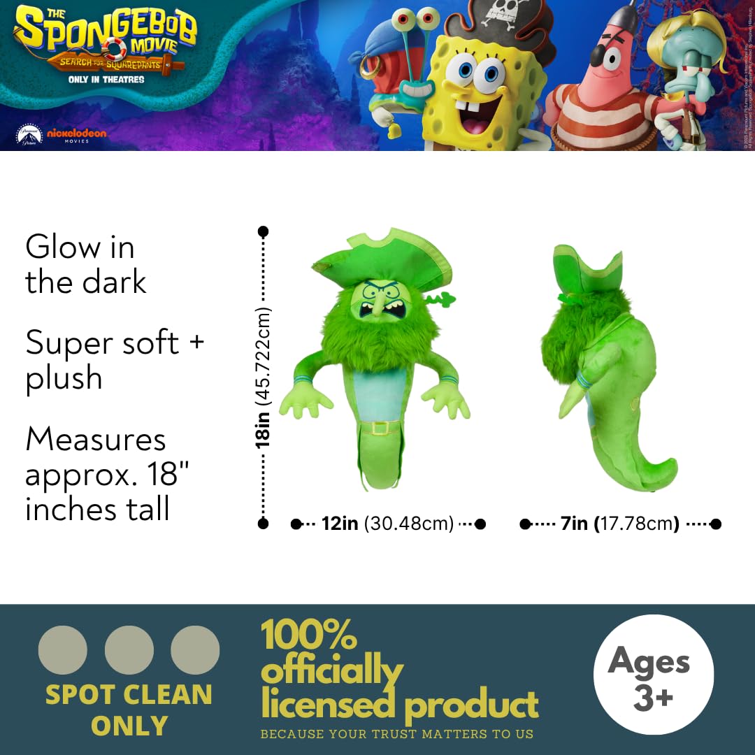 Franco Spongebob Flying Dutchman pillow with pirate hat detail for imaginative play