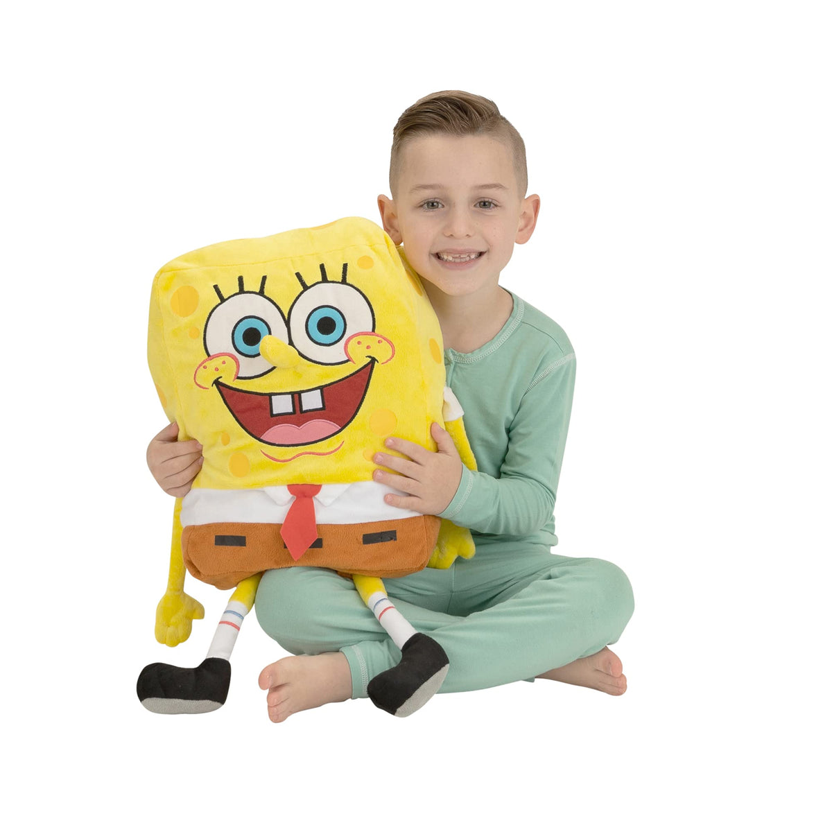 Franco SpongeBob pillow buddy close-up shows detailed face for cozy playtime